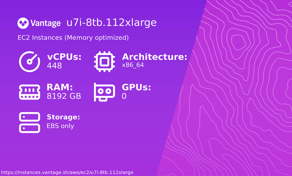 u7i-8tb.112xlarge pricing and specs - Vantage